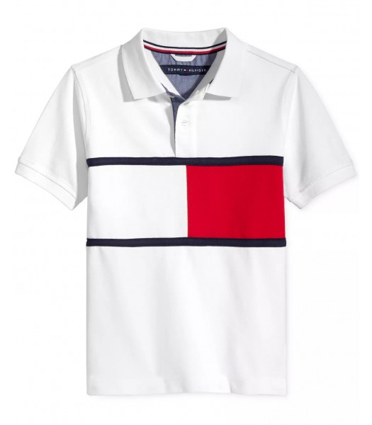 Tommy Hilfiger White Tommy Flag Polo Shirt 